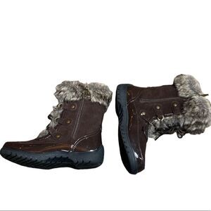 Sporto suede fur lined leather duck winter boots size 8.5M